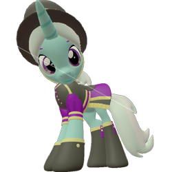 Size: 711x720 | Tagged: safe, artist:topsangtheman, species:pony, species:unicorn, 3d, clothing, cornetta, female, hat, looking at you, looking down at you, simple background, solo, source filmmaker, transparent background, uniform