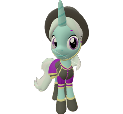 Size: 778x720 | Tagged: safe, artist:topsangtheman, species:pony, species:unicorn, 3d, aside glance, clothing, cornetta, female, hat, looking at you, looking sideways, simple background, solo, source filmmaker, transparent background, uniform