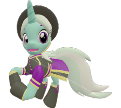Size: 805x720 | Tagged: safe, artist:topsangtheman, species:pony, species:unicorn, episode:the cutie re-mark, 3d, clothing, cornetta, female, hat, looking at you, sarcastic clap, sfm pony, simple background, solo, source filmmaker, starlight says bravo, transparent background, uniform