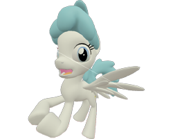 Size: 899x720 | Tagged: safe, artist:topsangtheman, character:white lightning, species:pegasus, species:pony, episode:the cutie re-mark, 3d, flying, looking at you, sarcastic clap, sfm pony, simple background, solo, source filmmaker, starlight says bravo, transparent background