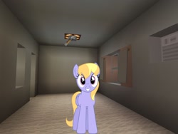 Size: 2048x1536 | Tagged: safe, artist:bluemeganium, artist:topsangtheman, character:cloud kicker, species:pegasus, species:pony, female, house, interior, living room, looking at you, minecraft, photoshopped into minecraft, solo