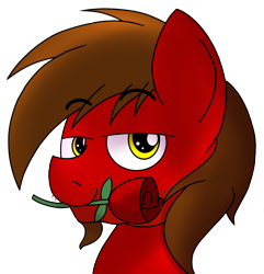 Size: 2888x3000 | Tagged: safe, artist:an-tonio, artist:toyminator900, oc, oc only, oc:chip, collaboration, facial hair, flower, looking at you, rose, simple background, solo, transparent background
