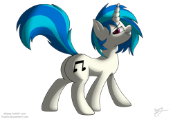 Size: 2000x1385 | Tagged: safe, artist:skipsy, character:dj pon-3, character:vinyl scratch, species:pony, species:unicorn, confident, female, grin, mare, plot, raised tail, simple background, solo, swag, transparent background