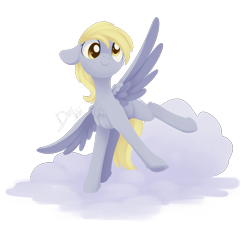 Size: 1719x1590 | Tagged: safe, artist:dusthiel, character:derpy hooves, species:pegasus, species:pony, cheek fluff, chest fluff, cloud, cute, derpabetes, female, floppy ears, leg fluff, mare, on a cloud, simple background, smiling, solo, transparent background