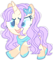 Size: 1488x1668 | Tagged: safe, artist:kurosawakuro, artist:lazuli, base used, oc, oc only, parent:double diamond, parent:fluttershy, parents:doubleshy, species:pony, species:unicorn, colored pupils, female, filly, offspring, simple background, solo, transparent background