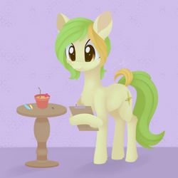 Size: 1404x1404 | Tagged: safe, artist:dusthiel, oc, oc only, oc:dust wind, species:earth pony, species:pony, newbie artist training grounds, atg 2020, female, male, solo, stallion, table