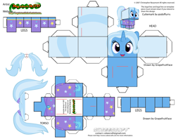 Size: 2979x2354 | Tagged: safe, artist:grapefruitface1, gameloft, part of a set, character:trixie, species:pony, species:unicorn, alternate hairstyle, arts and crafts, babysitter trixie, clothing, craft, cubeecraft, female, hoodie, papercraft, printable, template