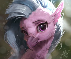 Size: 1080x900 | Tagged: safe, artist:assasinmonkey, character:silverstream, species:classical hippogriff, species:hippogriff, beautiful, bust, female, fluffy, looking at you, portrait, solo