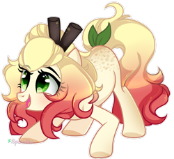 Size: 1280x1167 | Tagged: safe, artist:2pandita, artist:lazuli, oc, oc:buttercup, species:earth pony, species:pony, female, mare, simple background, solo, transparent background