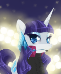 Size: 600x729 | Tagged: dead source, safe, artist:loyaldis, character:rarity, species:pony, species:unicorn, beatnik rarity, earring, female, heart eyes, mare, microphone, solo, wingding eyes