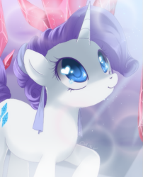 Size: 485x600 | Tagged: dead source, safe, artist:loyaldis, character:rarity, species:crystal pony, species:pony, species:unicorn, crystal rarity, crystallized, cute, female, heart eyes, mare, solo, wingding eyes
