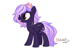 Size: 6188x4212 | Tagged: safe, alternate version, artist:lazuli, oc, oc only, species:pony, eyelashes, grin, horns, original species, signature, simple background, smiling, solo, text, transparent background