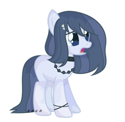 Size: 2479x2420 | Tagged: safe, artist:lazuli, oc, oc only, species:earth pony, species:pony, :o, choker, earth pony oc, jewelry, necklace, open mouth, simple background, solo, transparent background