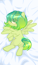 Size: 1464x2500 | Tagged: safe, artist:lazuli, oc, oc only, species:pegasus, species:pony, body pillow, body pillow design, eye clipping through hair, pegasus oc, smiling, solo, wings