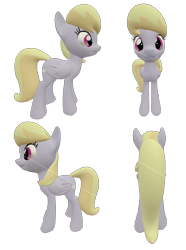 Size: 638x856 | Tagged: safe, artist:topsangtheman, character:cloud kicker, species:pegasus, species:pony, 3d, female, looking at you, reference, simple background, solo, source filmmaker, transparent background