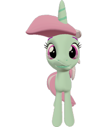 Size: 608x720 | Tagged: safe, artist:topsangtheman, character:minty bubblegum, species:pony, species:unicorn, 3d, female, looking at you, simple background, solo, source filmmaker, transparent background