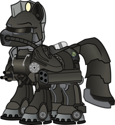 Size: 5933x6484 | Tagged: safe, artist:vector-brony, oc, oc only, oc:steelhooves, fallout equestria, absurd resolution, armor, commander, male, power armor, simple background, solo, steel ranger, transparent background, vector