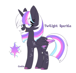 Size: 2320x2235 | Tagged: safe, artist:lazuli, character:twilight sparkle, character:twilight sparkle (alicorn), species:alicorn, species:pony, alternate design, constellation, eye clipping through hair, female, grin, hoof polish, mare, simple background, smiling, solo, transparent background