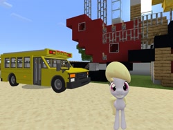 Size: 2048x1536 | Tagged: safe, artist:topsangtheman, character:cloud kicker, species:pegasus, species:pony, episode:the super speedy cider squeezy 6000, g4, my little pony: friendship is magic, 3d, female, looking at you, minecraft, school bus, solo, source filmmaker