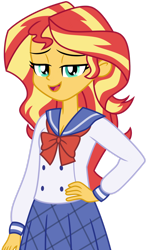 Size: 1024x1716 | Tagged: safe, artist:emeraldblast63, artist:thebrokencog, character:sunset shimmer, my little pony:equestria girls, clothing, cosplay, costume, female, sailor moon, serena tsukino, simple background, solo, transparent background, uniform, vector