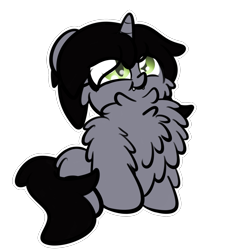Size: 1777x1963 | Tagged: safe, artist:kimjoman, part of a set, species:pony, species:unicorn, chest fluff, commission, disguise, disguised siren, fangs, horn, kellin quinn, leg fluff, ponified, simple background, sleeping with sirens, slit eyes, solo, transparent background, ych result