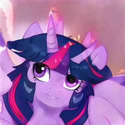 Size: 1024x1024 | Tagged: safe, ai model:thisponydoesnotexist, oc, species:pony, artificial intelligence, bicorn, horn, multiple horns, neural network, not twilight sparkle, solo