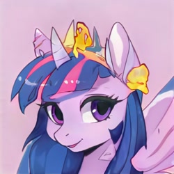 Size: 1024x1024 | Tagged: safe, ai model:thisponydoesnotexist, species:alicorn, species:pony, accidentally a canon character, artificial intelligence, female, neural network, not twilight sparkle, solo