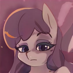 Size: 1024x1024 | Tagged: safe, ai model:thisponydoesnotexist, species:pony, bust, female, mare, neural network, not cheerilee, pathetic, portrait, simple background, solo