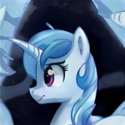 Size: 1024x1024 | Tagged: safe, ai model:thisponydoesnotexist, species:pony, artificial intelligence, bust, chad yes, female, looking at you, neural network, portrait, solo, yes