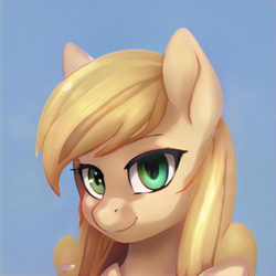 Size: 1024x1024 | Tagged: safe, ai model:thisponydoesnotexist, species:pony, artificial intelligence, bedroom eyes, bust, female, looking at you, neural network, portrait, solo