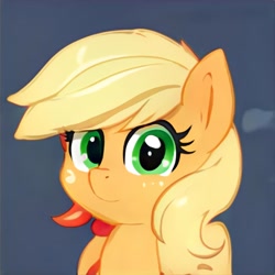 Size: 1024x1024 | Tagged: safe, ai model:thisponydoesnotexist, species:earth pony, species:pony, bust, female, green eyes, neural network, orange coat, solo, yellow mane