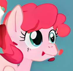 Size: 640x631 | Tagged: safe, ai model:thisponydoesnotexist, species:earth pony, species:pony, artificial intelligence, female, monkey, neural network, not pinkie pie, solo