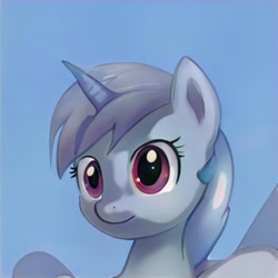 Size: 1024x1024 | Tagged: safe, ai model:thisponydoesnotexist, character:bloo, species:pony, species:unicorn, bloo, bloo is not amused, confused, female, filly, frown, look-alike, neural network
