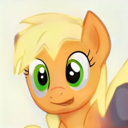 Size: 1024x1024 | Tagged: safe, ai model:thisponydoesnotexist, species:earth pony, species:pony, female, mare, neural network, open mouth, simple background, solo, white background
