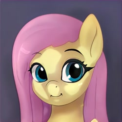 Size: 1024x1024 | Tagged: safe, ai model:thisponydoesnotexist, oc, oc only, species:pony, artificial intelligence, black background, female, mare, neural network, not fluttershy, simple background, solo