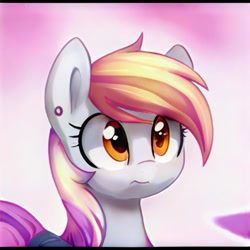 Size: 1024x1024 | Tagged: safe, ai model:thisponydoesnotexist, species:pony, cute, ear piercing, earring, female, jewelry, neural network, not rainbow dash, piercing, solo