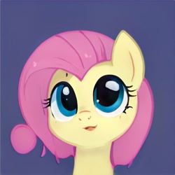 Size: 1024x1024 | Tagged: safe, ai model:thisponydoesnotexist, species:pony, bust, female, mare, neural network, not fluttershy, portrait, simple background, solo