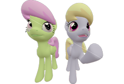 Size: 1054x720 | Tagged: safe, artist:topsangtheman, character:cloud kicker, character:merry may, species:pegasus, species:pony, 3d, duo, sfm pony, simple background, source filmmaker, transparent background