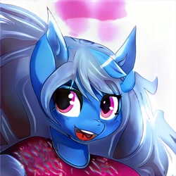 Size: 1024x1024 | Tagged: safe, ai model:thisponydoesnotexist, oc, oc only, species:earth pony, species:pony, artificial intelligence, clothing, female, mare, neural network, open mouth, shirt, solo, t-shirt