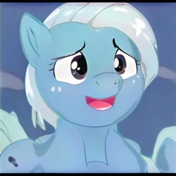 Size: 1024x1024 | Tagged: safe, ai model:thisponydoesnotexist, oc, oc only, species:earth pony, species:pony, artificial intelligence, female, freckles, mare, neural network, open mouth, solo