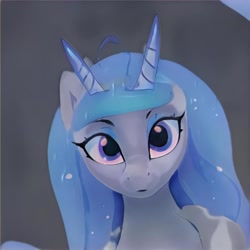 Size: 1024x1024 | Tagged: safe, ai model:thisponydoesnotexist, oc, oc only, species:pony, artificial intelligence, bicorn, female, horn, mare, multiple horns, neural network, not luna, not princess celestia, solo