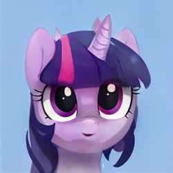 Size: 1024x1024 | Tagged: safe, ai model:thisponydoesnotexist, character:twilight sparkle, species:alicorn, species:pony, devil horns, female, horn, mare, neural network