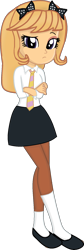 Size: 685x2048 | Tagged: safe, artist:grapefruitface1, artist:yaya54320bases, base used, oc, oc only, my little pony:equestria girls, barely eqg related, bow, clothing, crossed arms, equestria girls-ified, looking at you, necktie, queen (band), roger taylor, rogerina, rule 63, school uniform, simple background, socks, solo, transparent background, vector