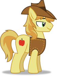 Size: 5049x6668 | Tagged: safe, artist:frownfactory, character:braeburn, species:earth pony, species:pony, episode:over a barrel, g4, my little pony: friendship is magic, .svg available, clothing, hat, male, simple background, solo, stallion, svg, transparent background, vector, vest