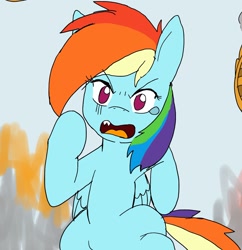 Size: 1762x1821 | Tagged: safe, artist:omegapony16, character:rainbow dash, species:pegasus, species:pony, angry, bipedal, crying, crying inside, digital art, female, solo