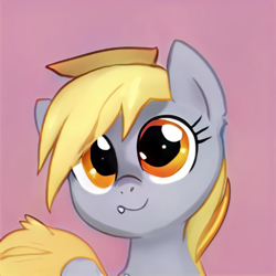 Size: 1024x1024 | Tagged: safe, ai model:thisponydoesnotexist, oc, oc only, oc:little fang, species:pegasus, species:pony, cute, cute little fangs, fangs, female, mare, neural network, not derpy, solo