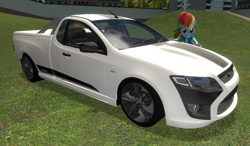 Size: 930x544 | Tagged: safe, artist:didgereethebrony, character:rainbow dash, species:eqg human, g4, my little pony:equestria girls, 3d, car, female, ford, ford falcon, fpv, gmod, pursuit, solo, ute, vehicle