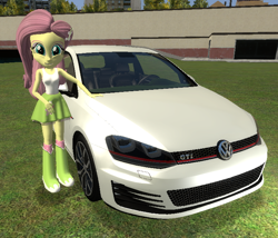 Size: 746x639 | Tagged: safe, artist:didgereethebrony, character:fluttershy, species:eqg human, g4, my little pony:equestria girls, 3d, female, gmod, solo, volkswagen, volkswagen golf, volkswagen golf gti