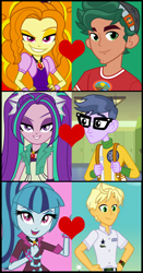 Size: 888x1696 | Tagged: safe, artist:shipper anon, artist:themexicanpunisher, edit, screencap, character:adagio dazzle, character:aria blaze, character:microchips, character:ragamuffin, character:sonata dusk, character:timber spruce, ship:ariachips, equestria girls:equestria girls, equestria girls:legend of everfree, equestria girls:rainbow rocks, equestria girls:spring breakdown, g4, my little pony: equestria girls, my little pony:equestria girls, background human, cropped, female, male, ragamuffin (equestria girls), shipping, shipping domino, sonamuffin, straight, the dazzlings, timberdazzle