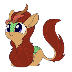 Size: 1004x1004 | Tagged: safe, artist:dusthiel, oc, oc only, oc:magma flow, species:kirin, g4, female, ponyloaf, prone, simple background, solo, transparent background